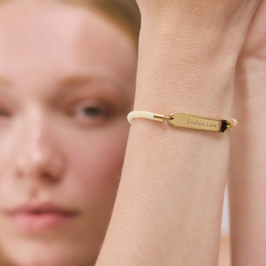 Vitamin Sea Gravur Armband Gold Off White