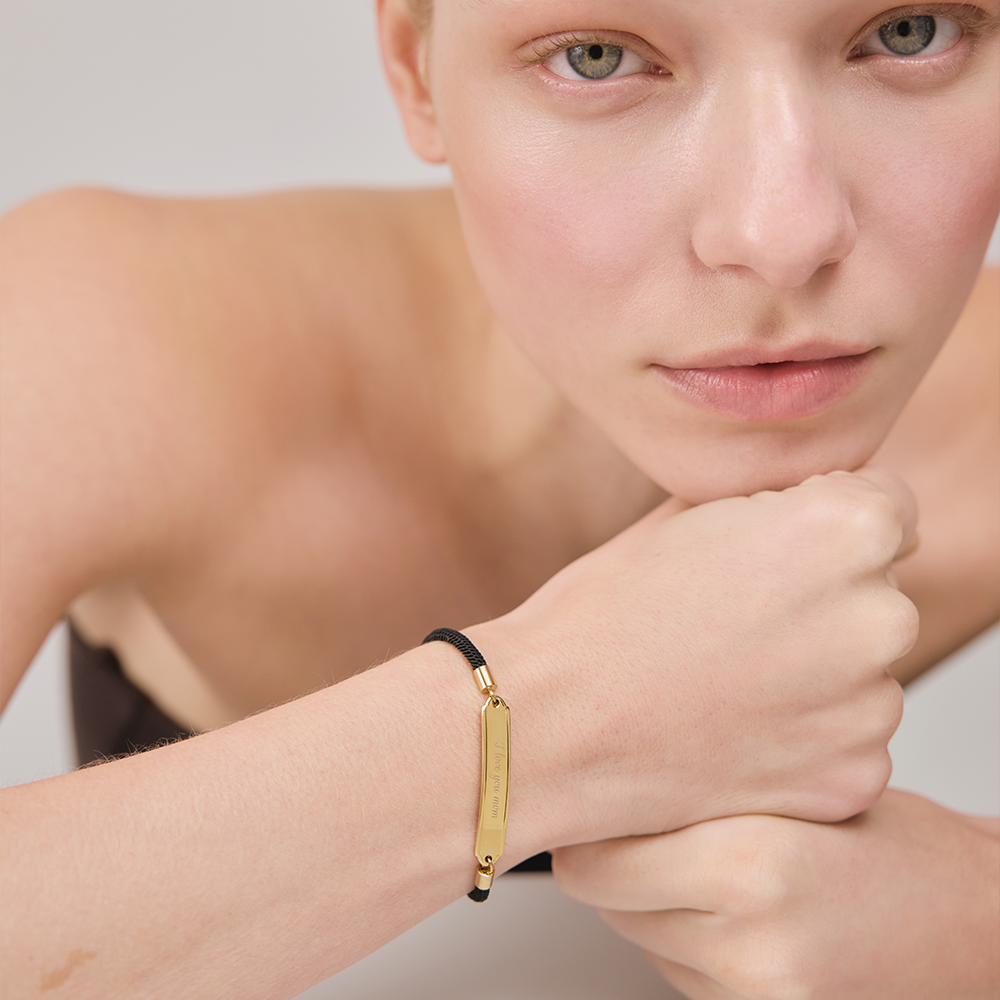Vitamin Sea Gravur Armband Gold Schwarz