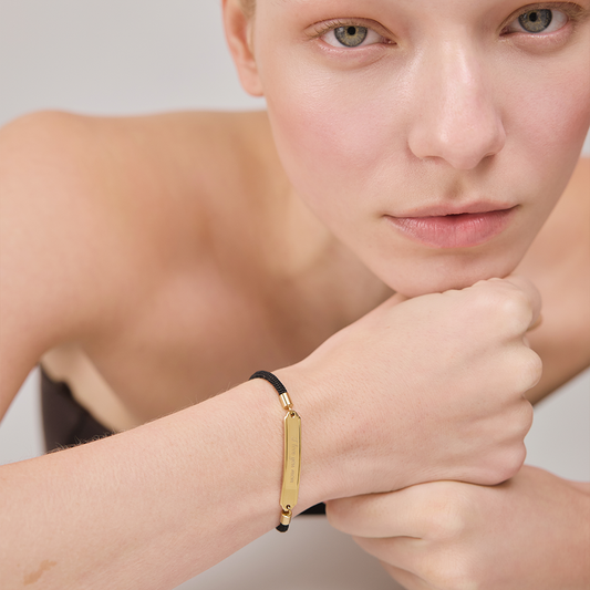 Vitamin Sea Gravur Armband Gold Schwarz