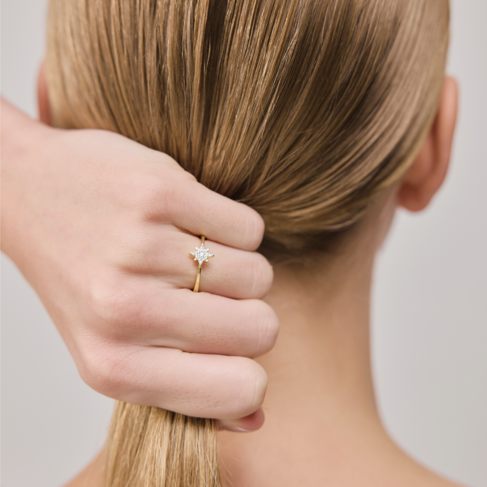 Windrose Mono Ring Gold