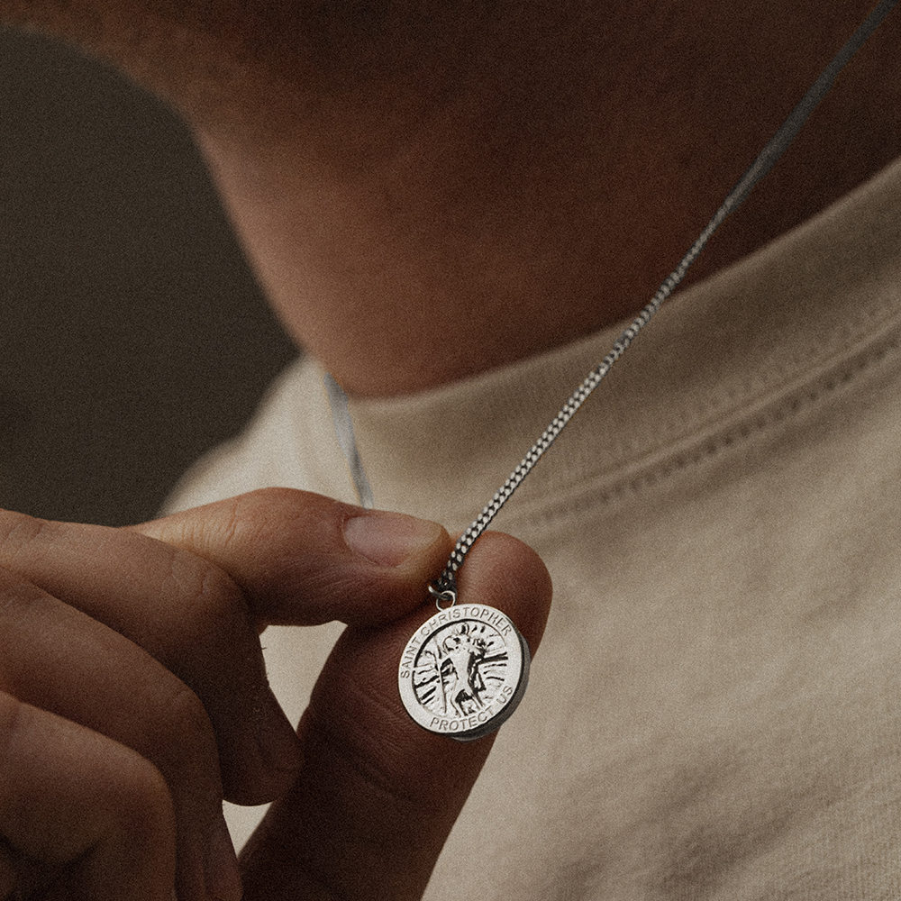 Men's St. Christopher Halskette Silber