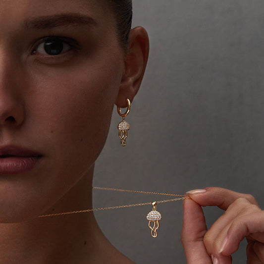 Jellyfish Hoops gold vermeil