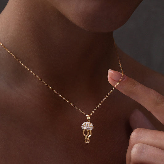 Jellyfish Necklace gold vermeil