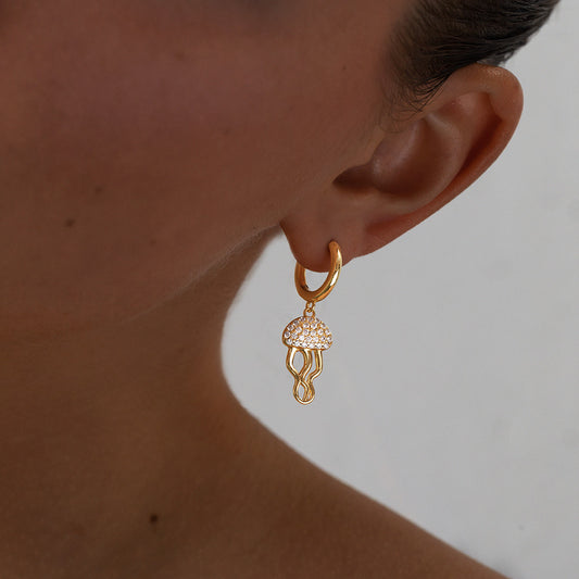 Jellyfish Hoops gold vermeil