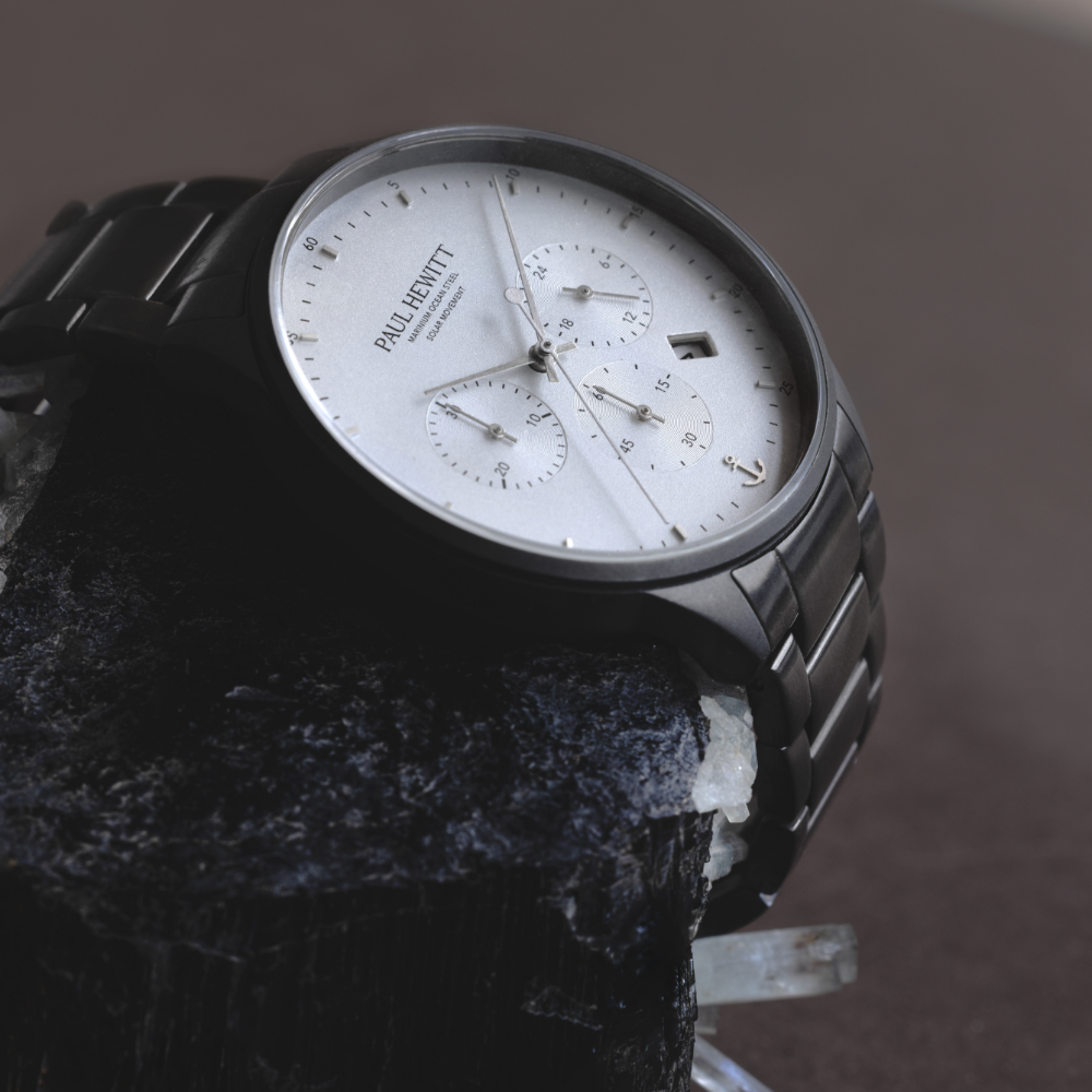 Montre Chrono Gun Metal Blanc