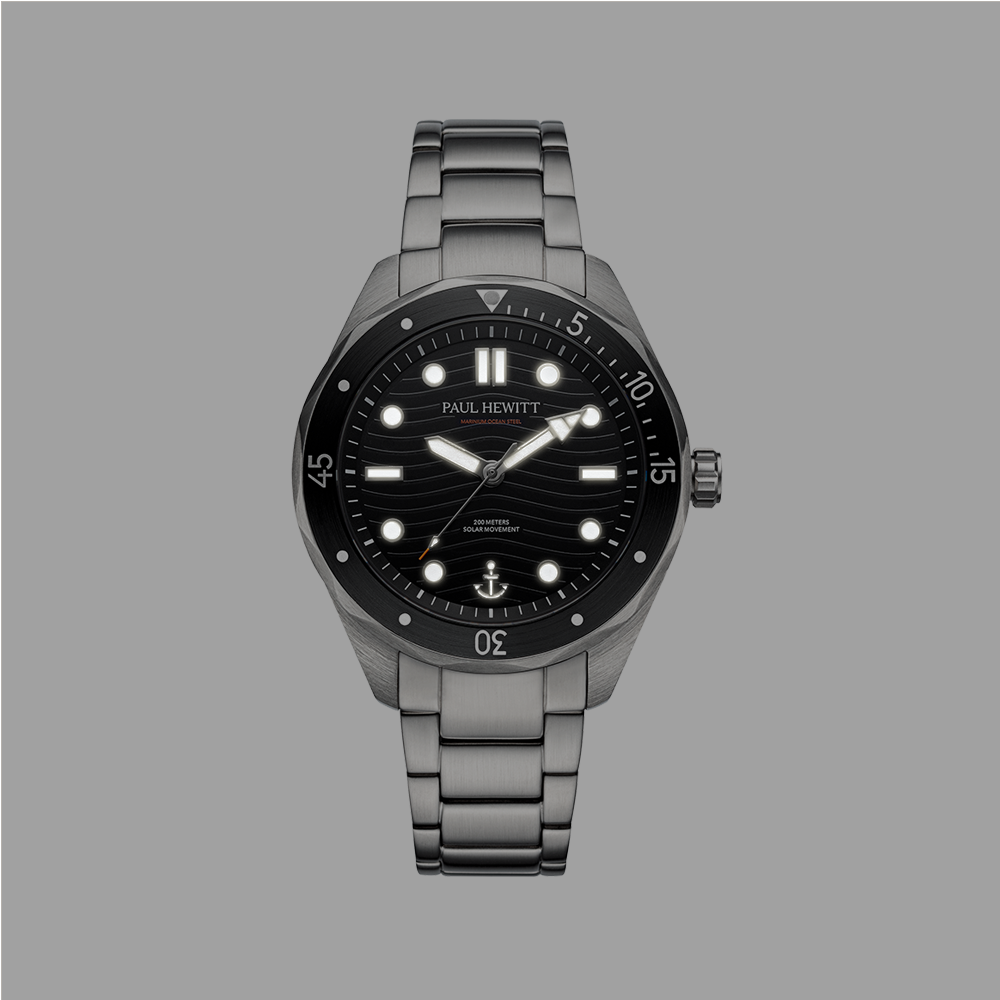 Ocean Diver Uhr Silber Schwarz