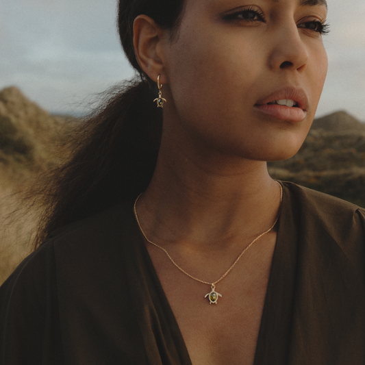 Turtle Mono Collier Or