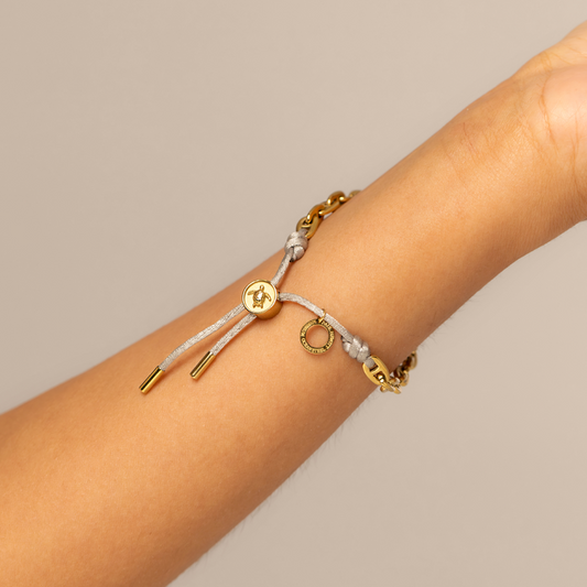 Turtle Anchor Chain Armband Gold Rosa