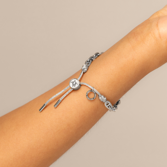 Turtle Anchor Chain Bracelet Argent Lila