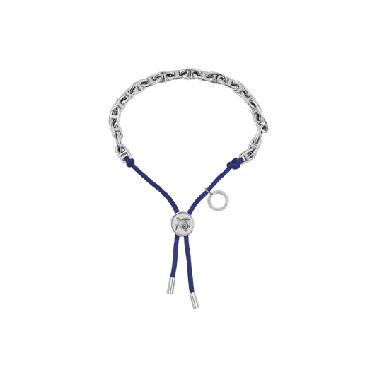 Turtle Anchor Chain Bracelet Argent Navy