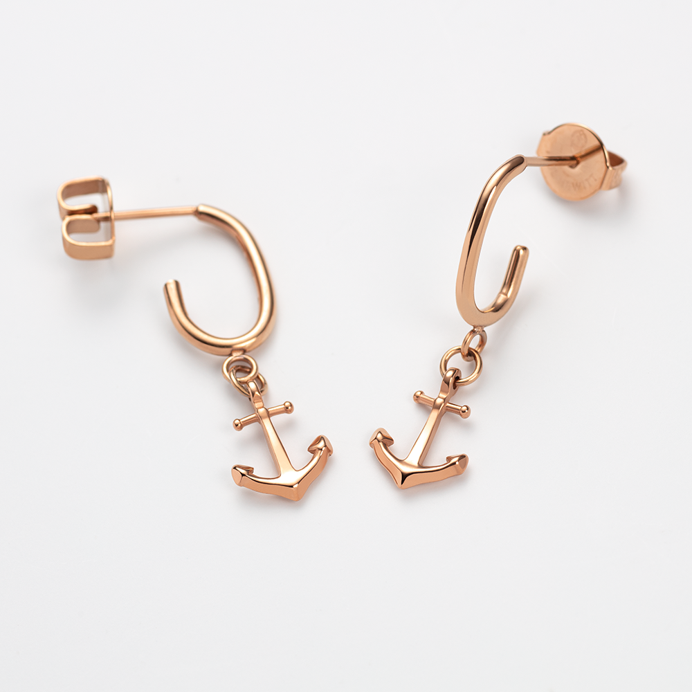 The Anchor II Hoops Ohrring Roségold