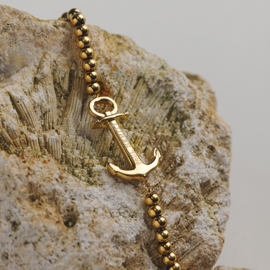 The Anchor Beads Bracelet Gold