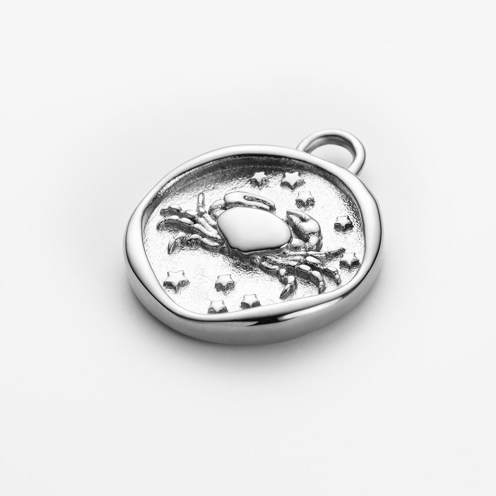 Set Cancer Charm und Halskette Silber