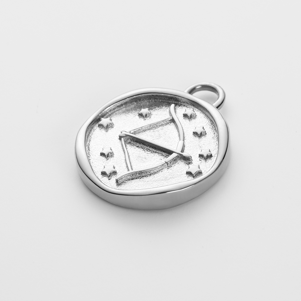Set Sagittarius Charm und Halskette Silber