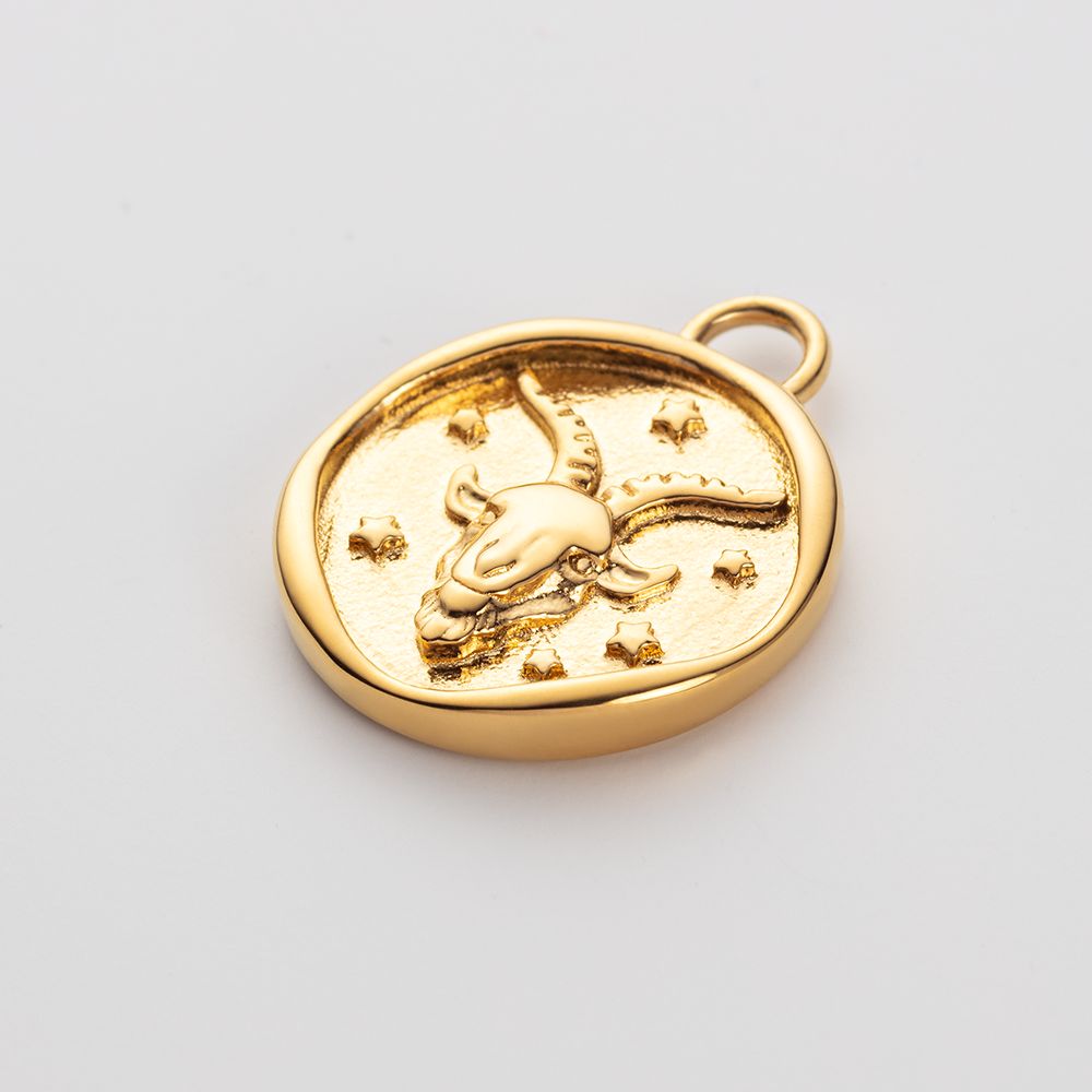 Set Capricorn Charm und Halskette Gold