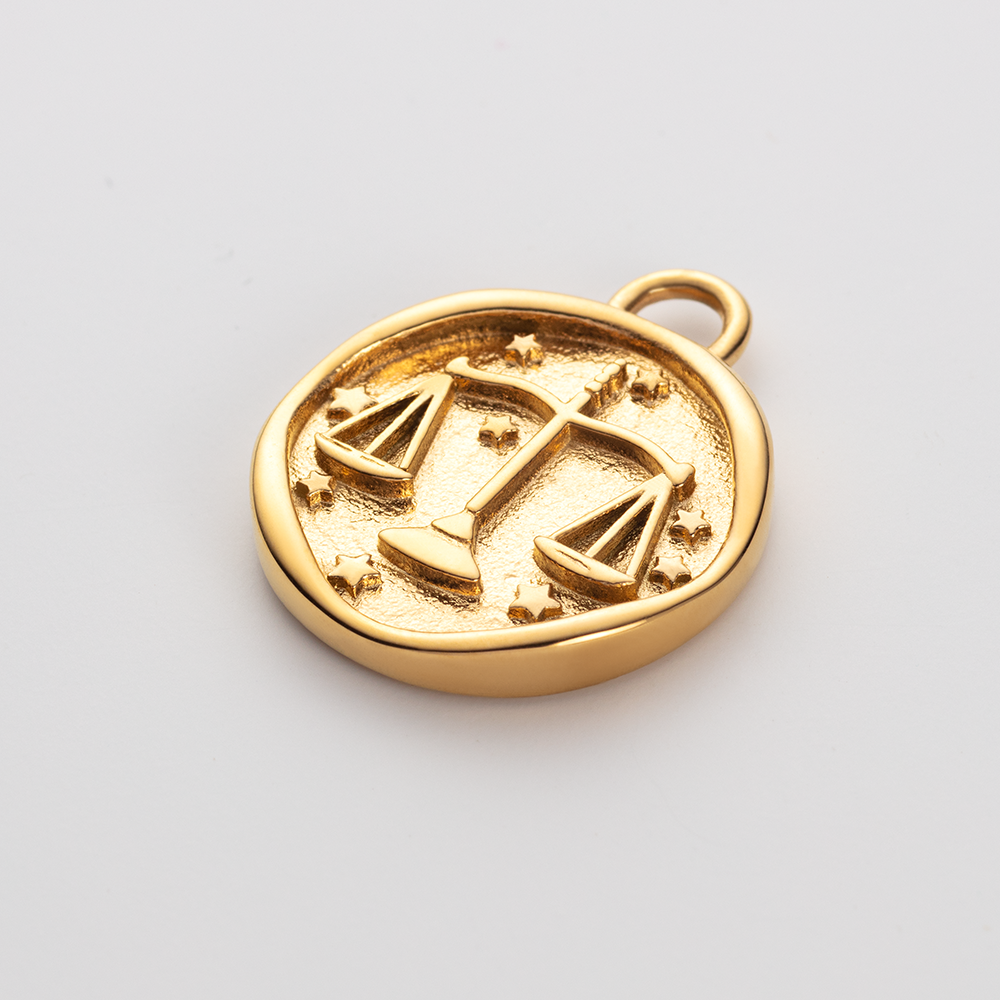 Set Libra Charm und Halskette Gold