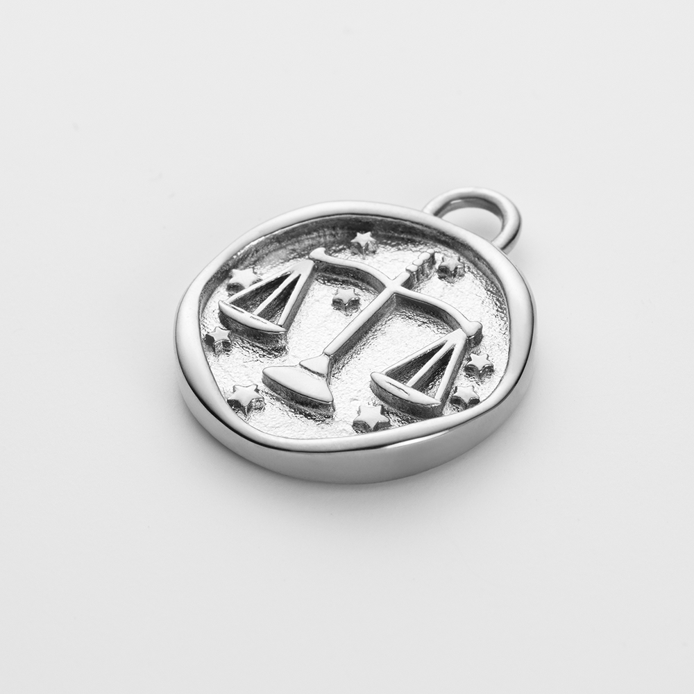 Set Libra Charm und Halskette Silber