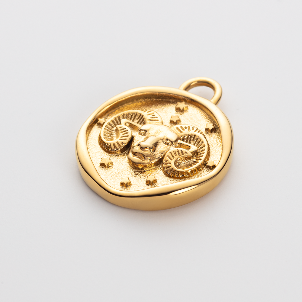 Set Aries Charm und Armkette Gold