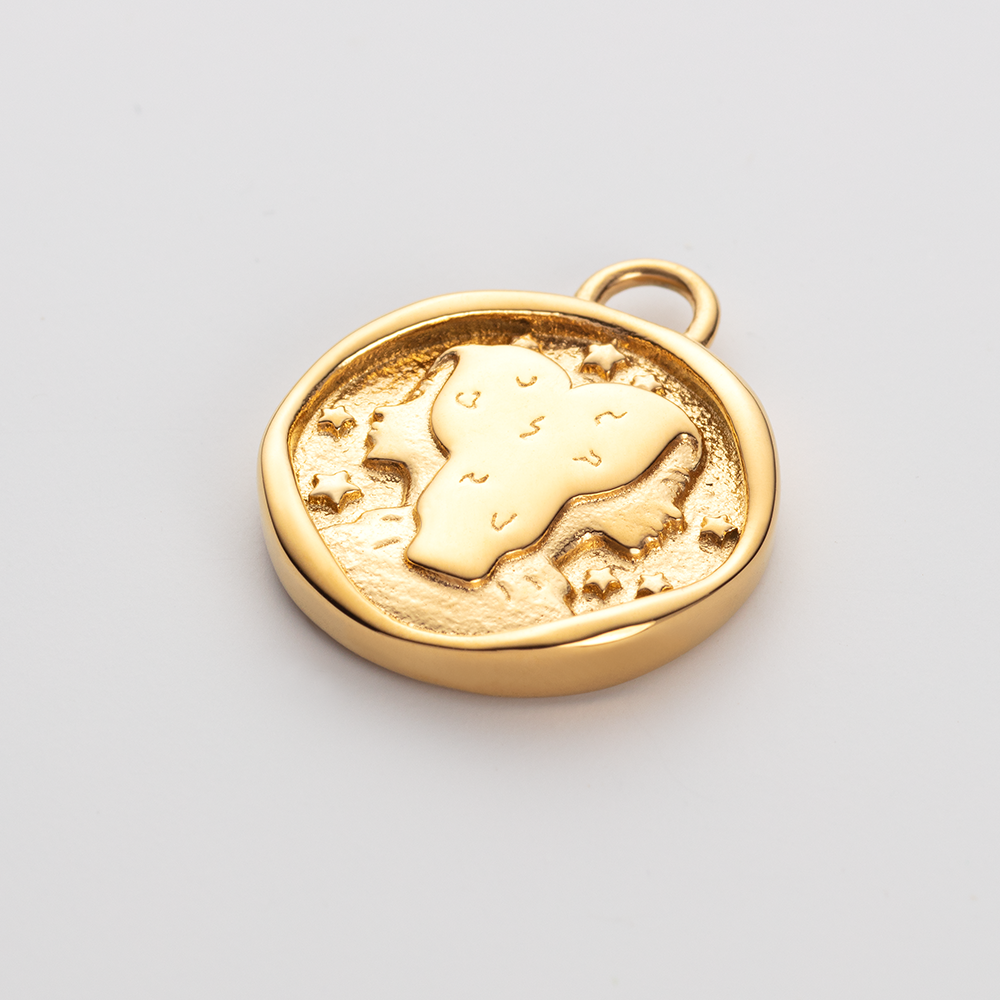 Set Gemini Charm und Halskette Gold