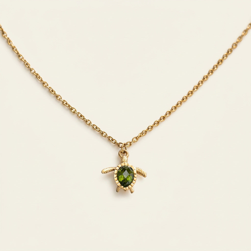 Turtle Mono Collier Or