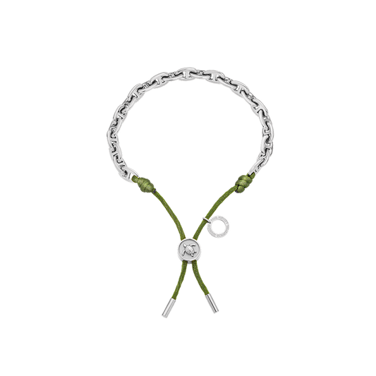 Turtle Anchor Chain Bracelet Argent Seaweed Dark Green