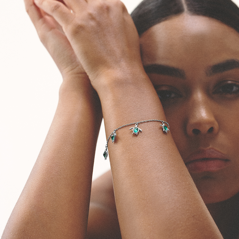 Turtle Bracelet Aquamarine Silver – Paul Hewitt - Main Image