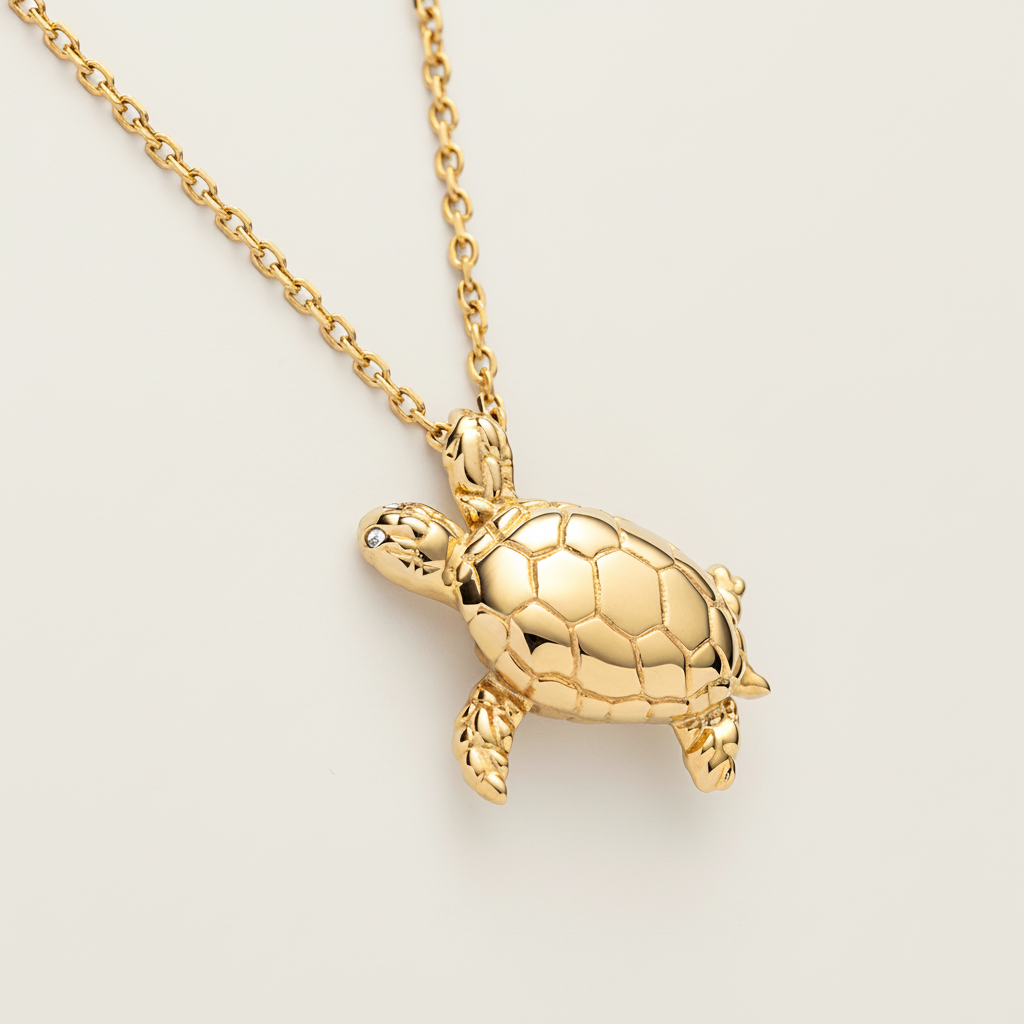 Turtle Big Halskette Gold