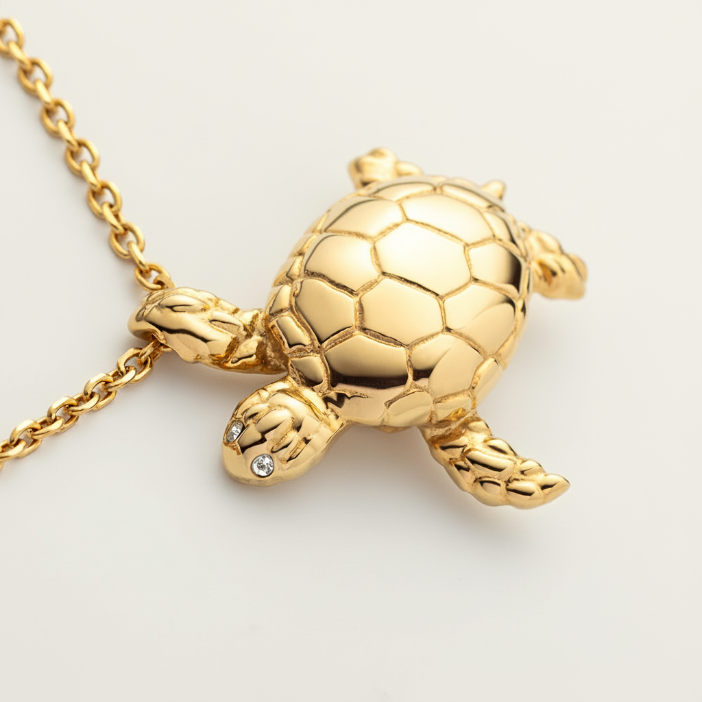 Turtle Big Halskette Gold