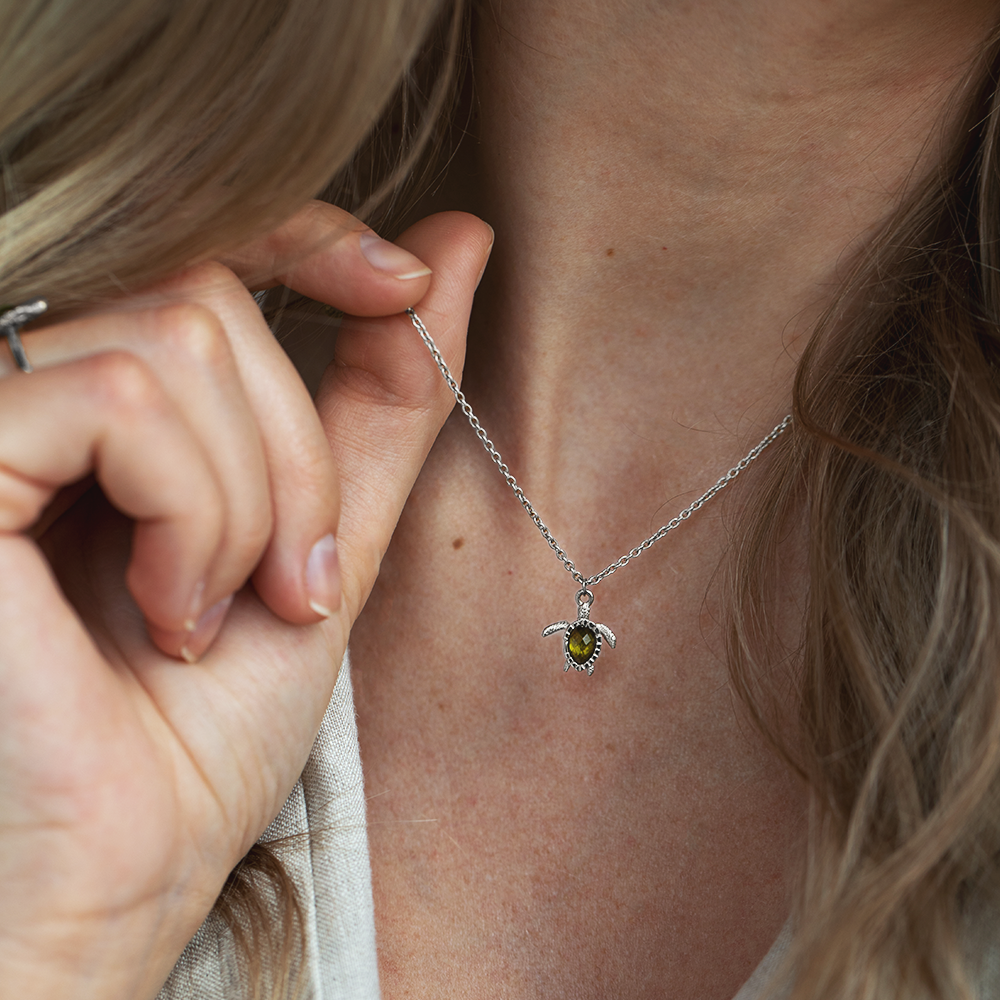 Turtle Mono Halskette Silber