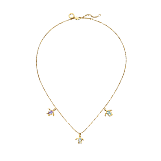 Turtle Rainbow Collier Or