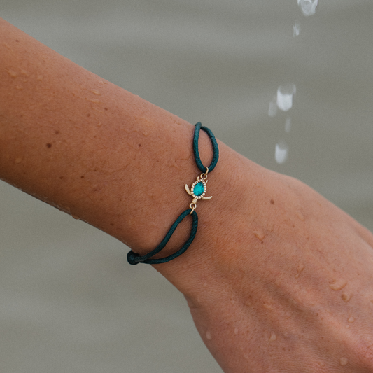 Turtle Bracelet Aquamarine Gold PAUL HEWITT