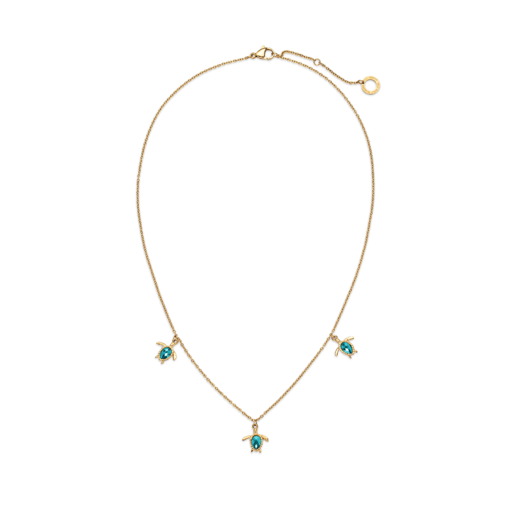 Turtle Halskette Aquamarine Gold