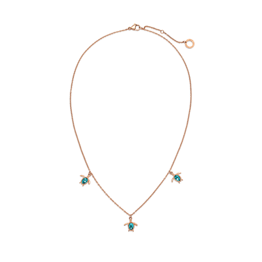 Rose gold turtle necklace deals