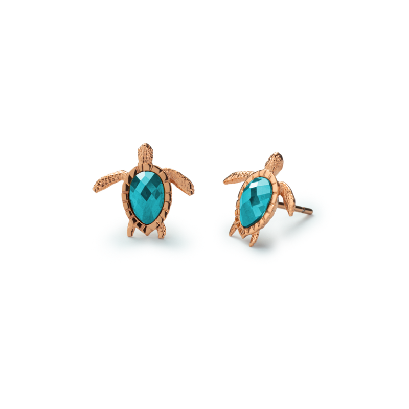 Earrings Turtle Aquamarine Rose Gold PAUL HEWITT