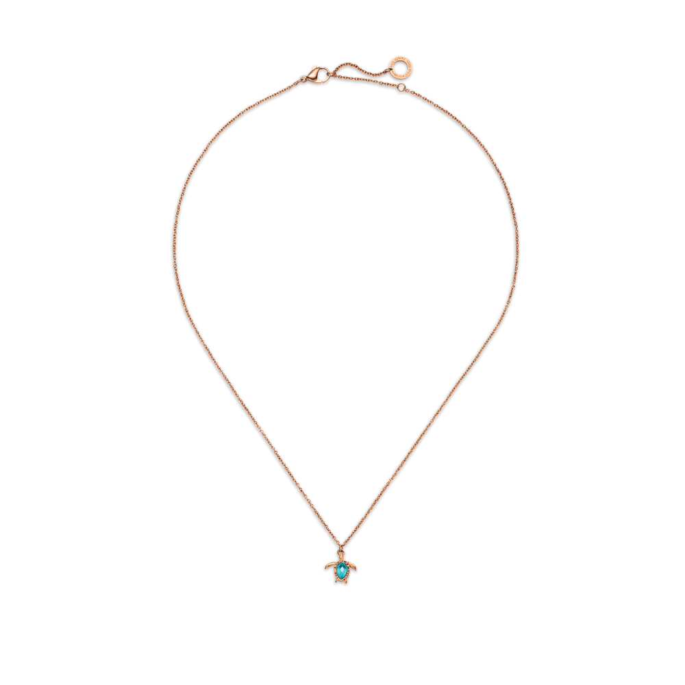 Turtle Mono Halskette Aquamarine Roségold