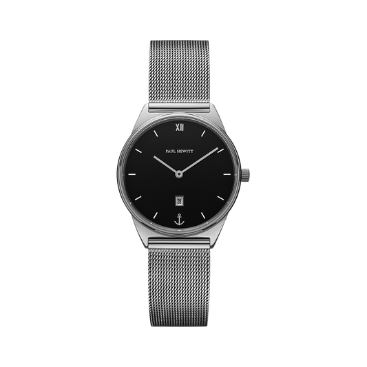 Uhr Praia Silber Schwarz Mesh Silber