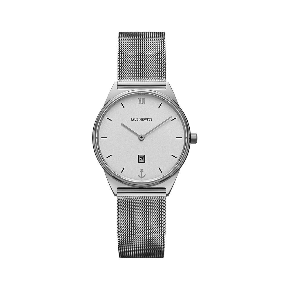 Uhr Praia Silber Weiß Mesh Silber