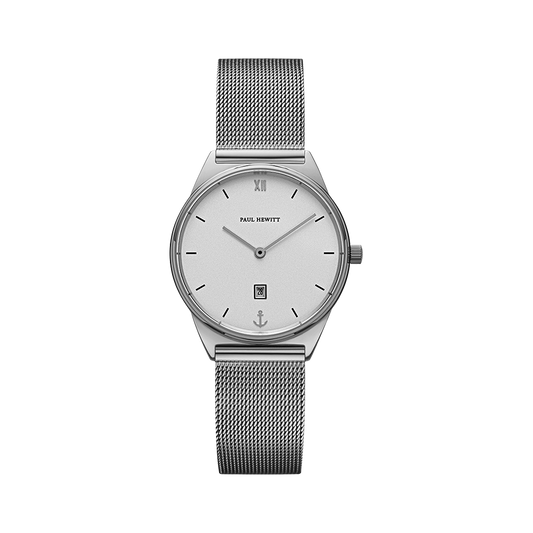 Uhr Praia Silber Weiß Mesh Silber