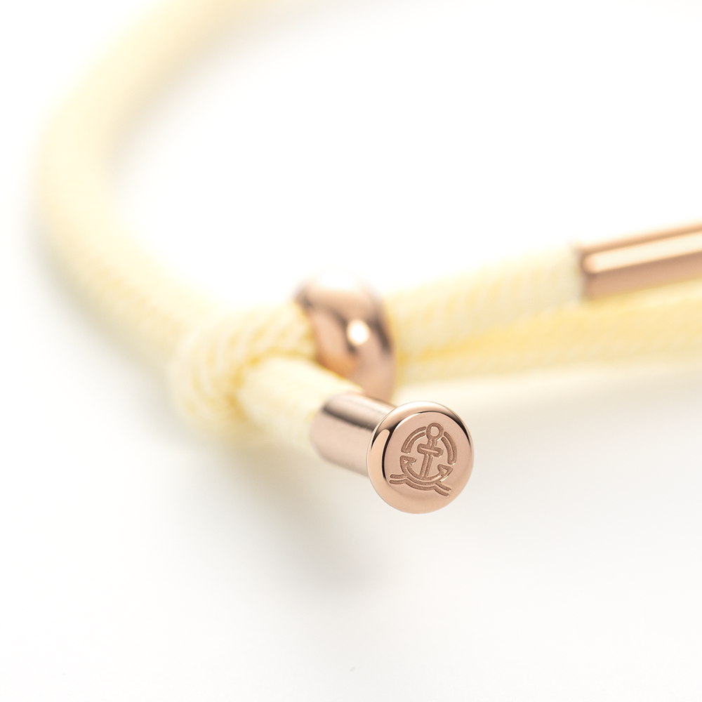 Vitamin Sea Gravur Armband Roségold Off White