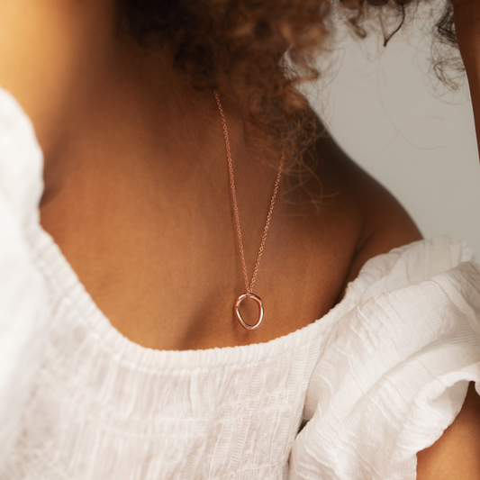 Waves Mono Necklace Rose Gold