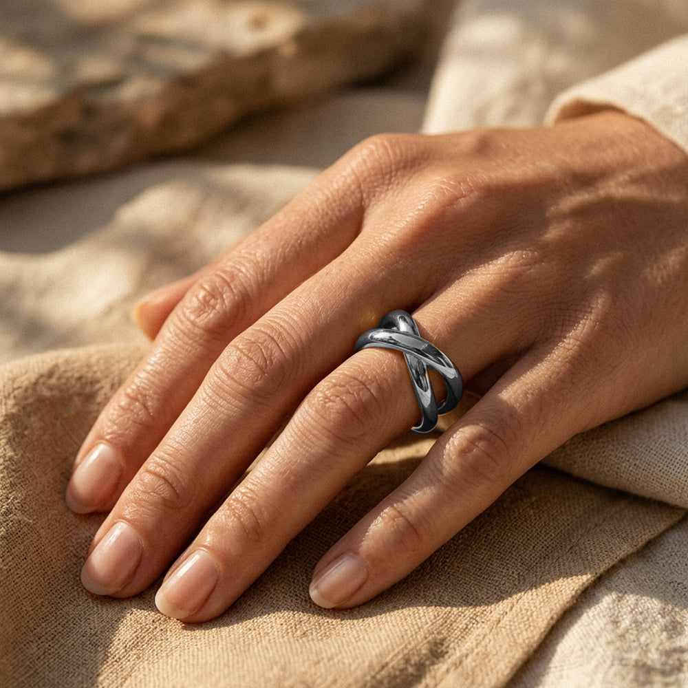 Waves Twisted Ring Silber