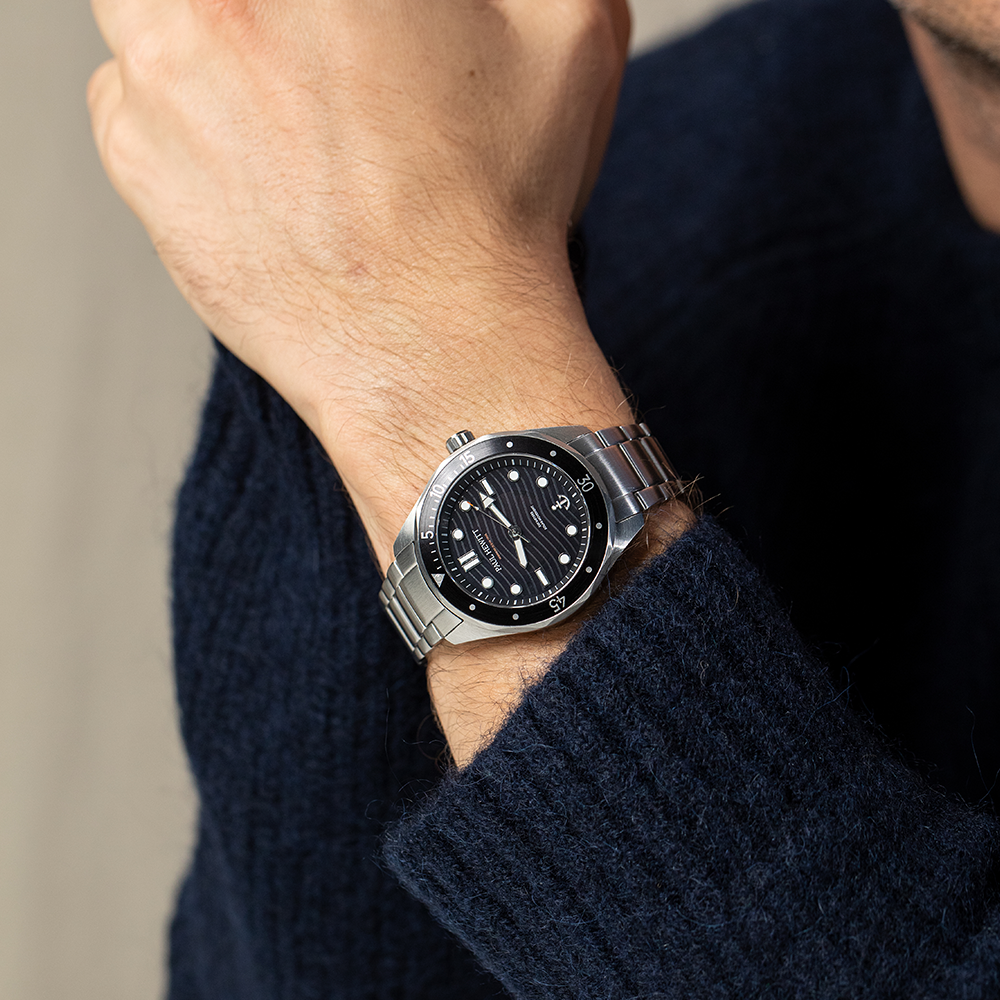 Ocean Diver Uhr Silber Schwarz