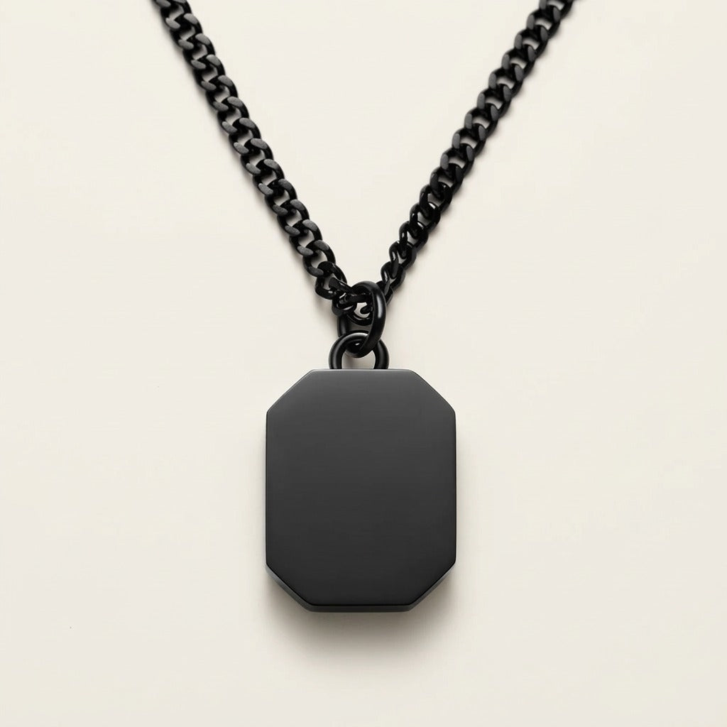 Octagonal Necklace Anchor Black