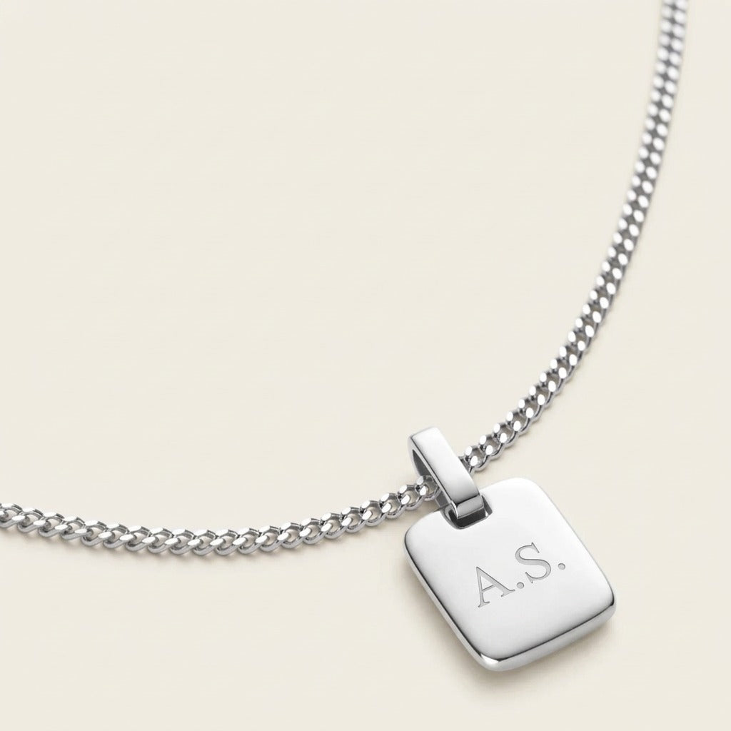 Plate Necklace Silver