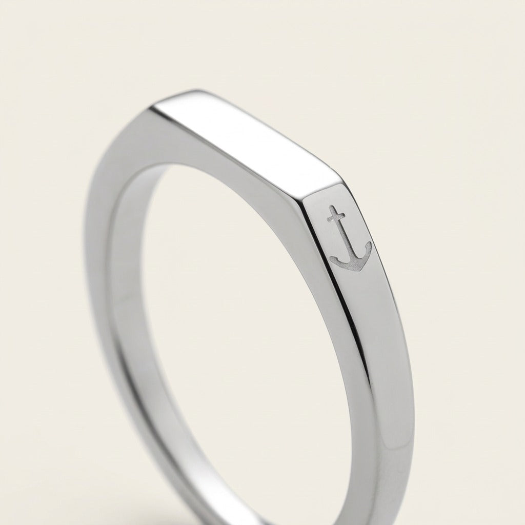 Slim Signet Ring Silver