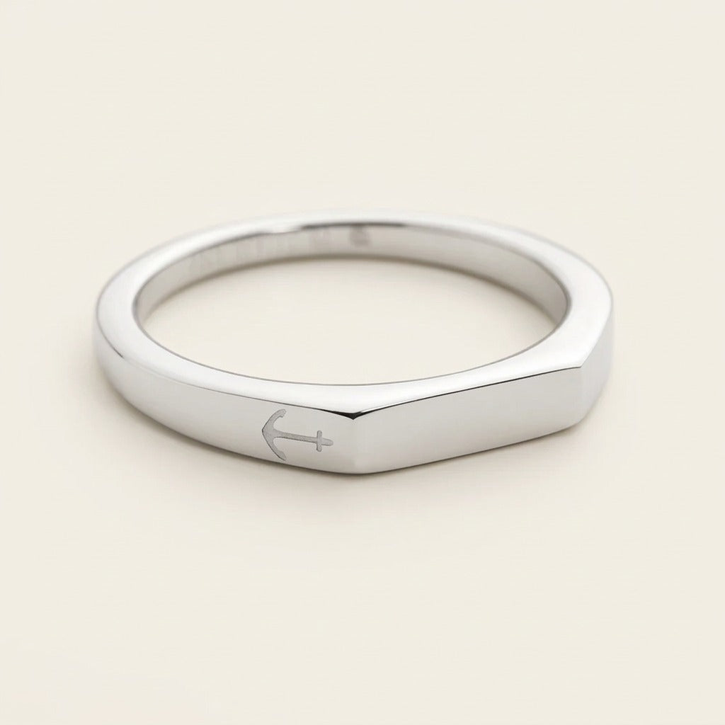 Slim Signet Ring Silver
