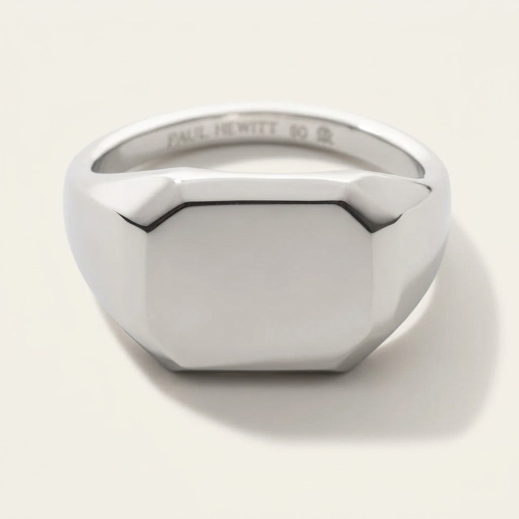 Octagonal Signet Ring Silber