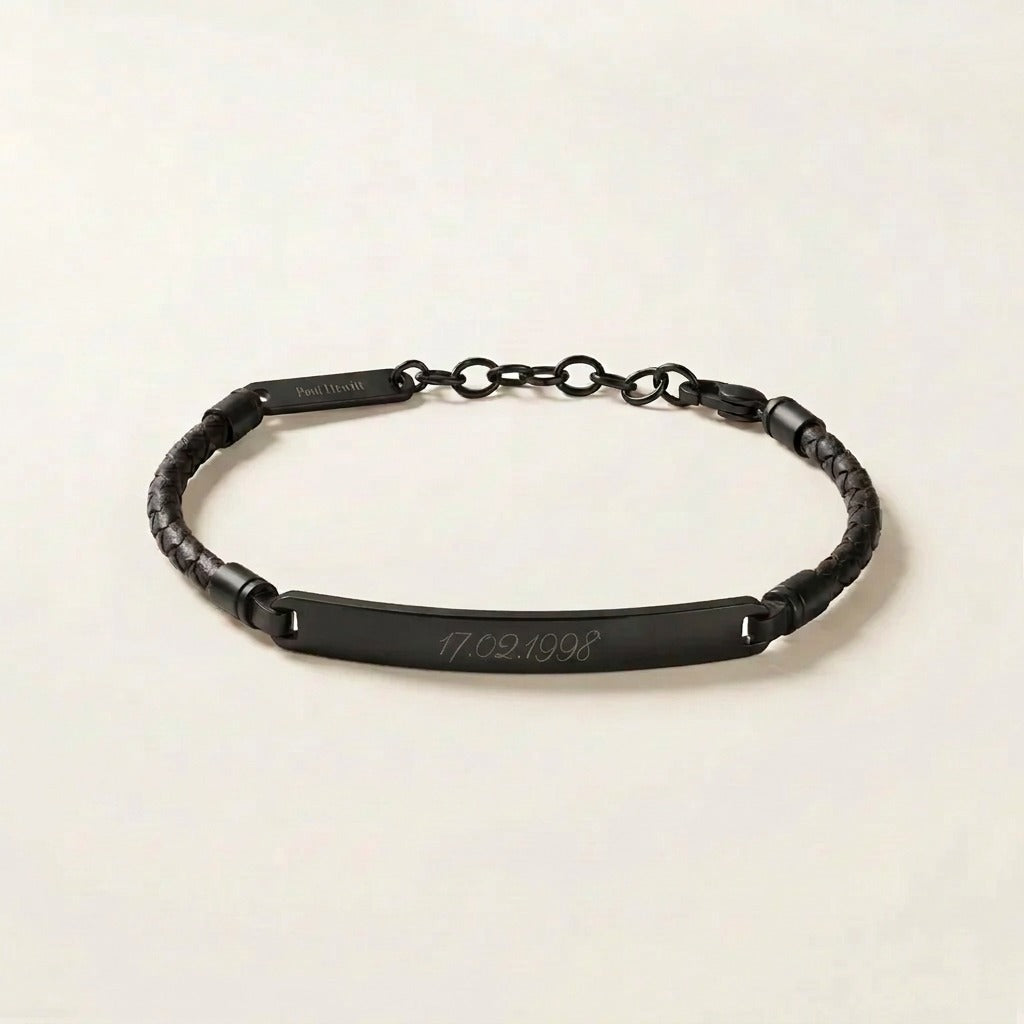 ID Bracelet Leather Black