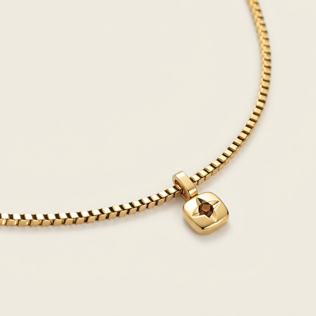 Birthstone November Necklace Gold