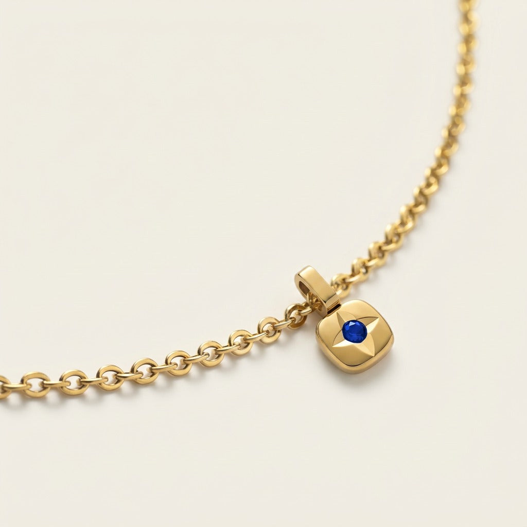 Birthstone September Collier Or